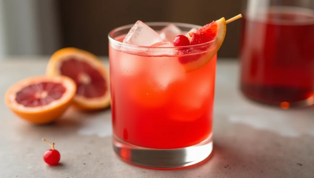 Blood orange margarita with blood orange syrup