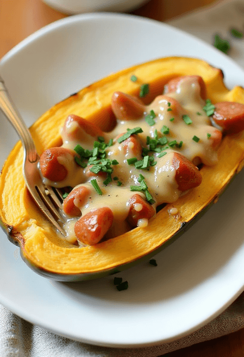 Sausage stuffed delicata squash