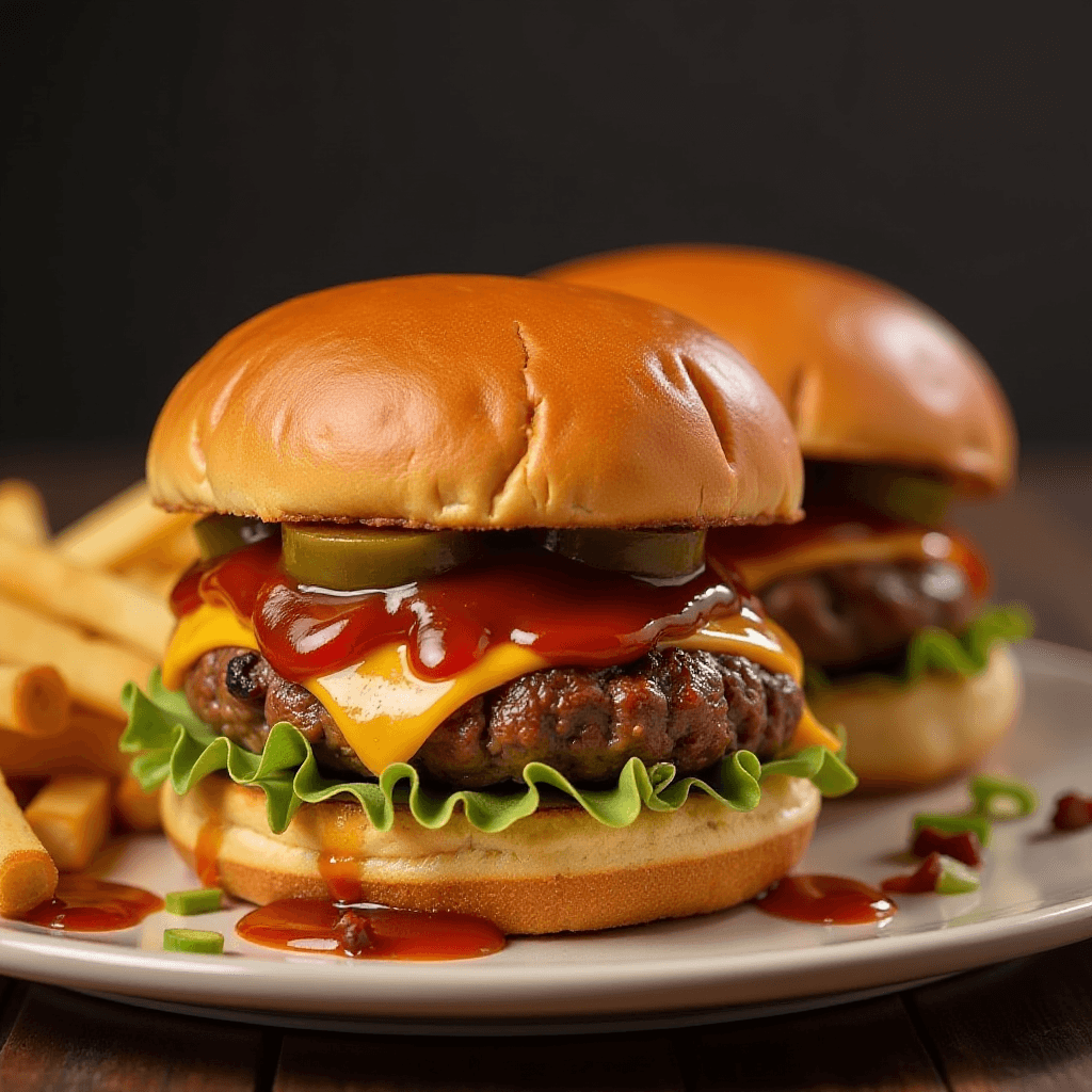 BBQ sauce on hamburgers