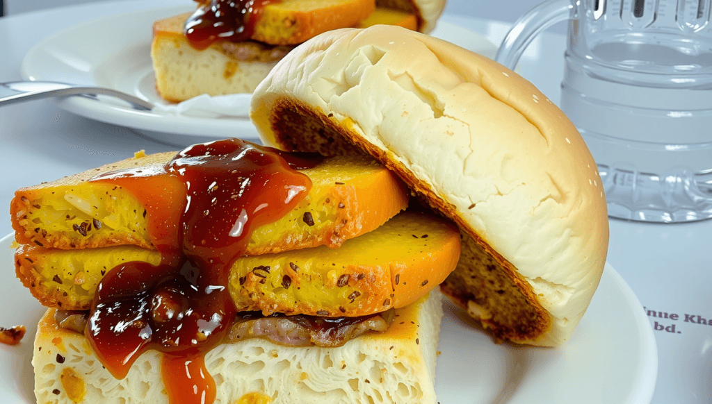 BBQ sauce on hamburgers