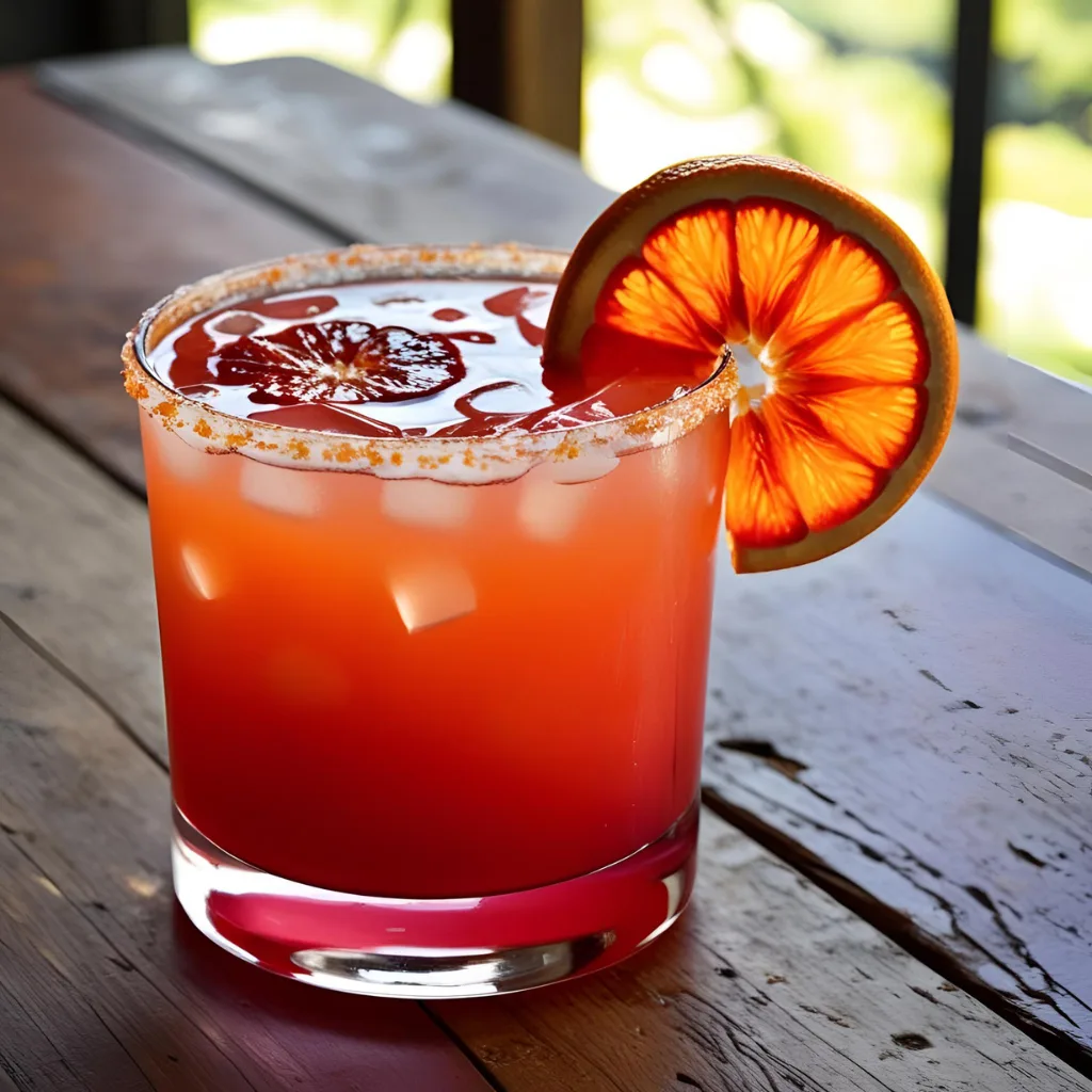 Blood orange margarita with blood orange syrup