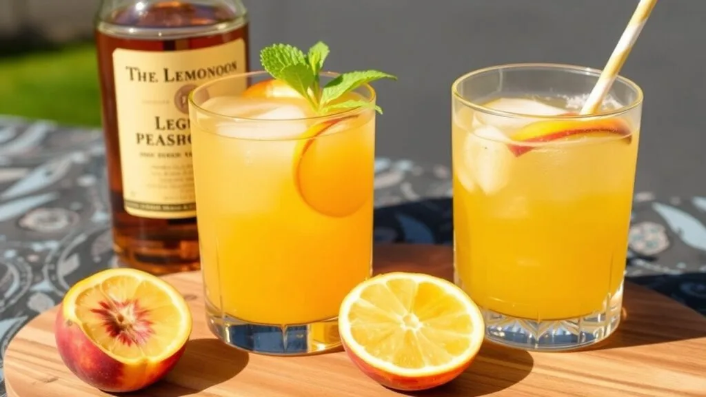 Bourbon peach lemonade