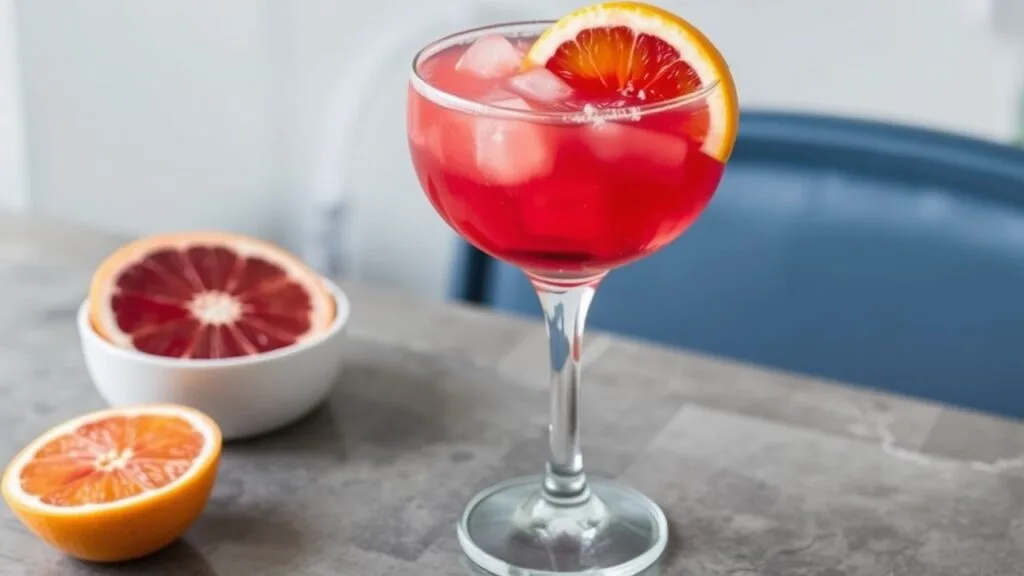 Blood orange margarita with blood orange syrup
