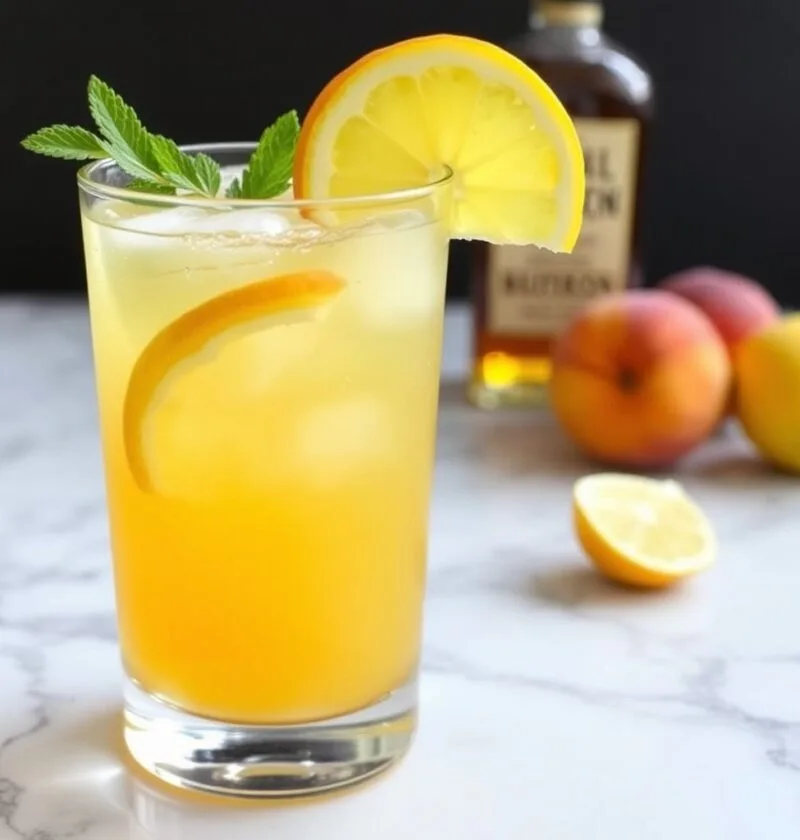 Bourbon peach lemonade