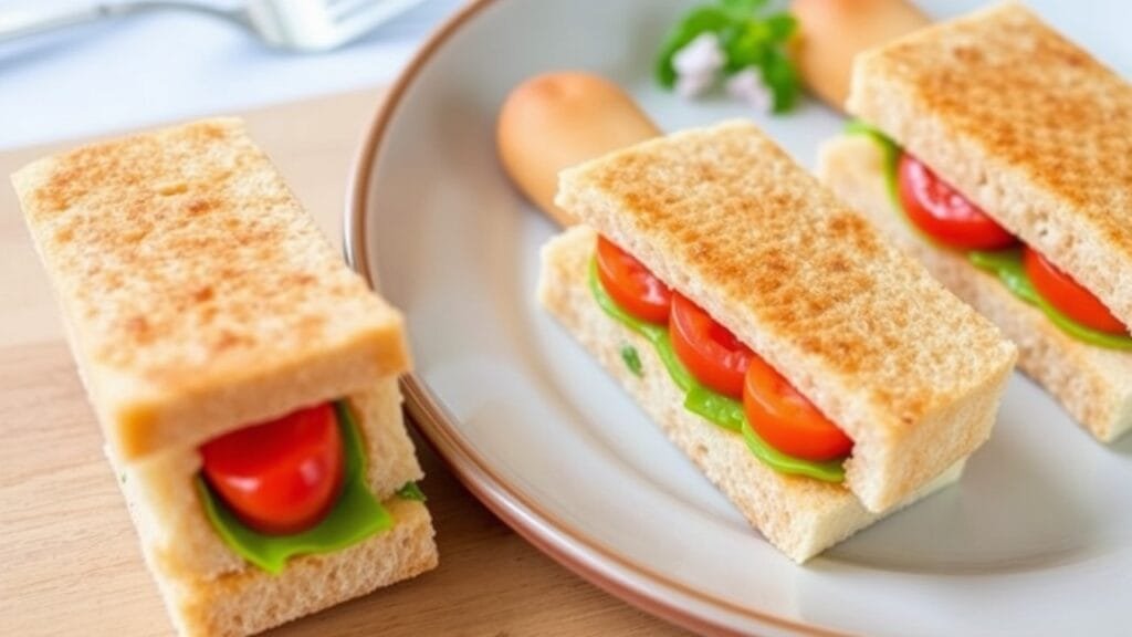 Pimento cheese finger sandwiches