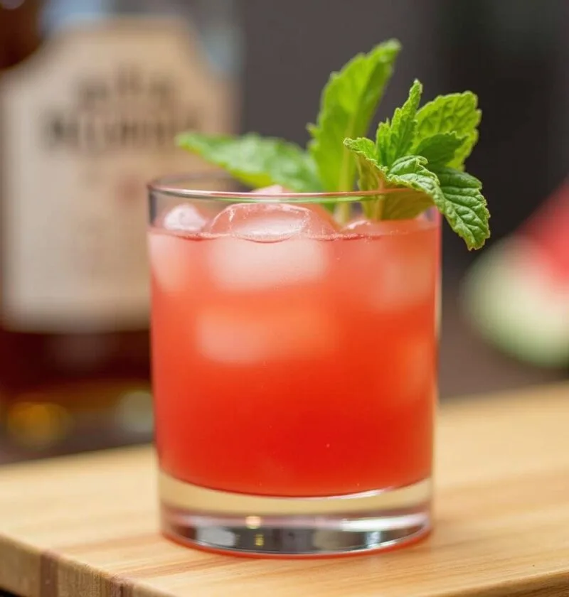 Watermelon Mint Whiskey Smash