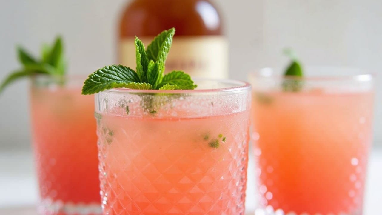 Watermelon mint whiskey smash