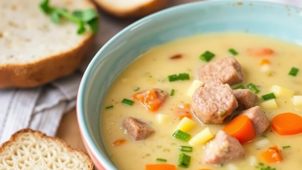 Creamy sausage vegetable soup