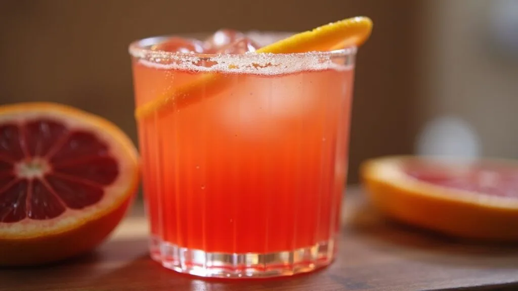 Blood orange margarita with blood orange syrup