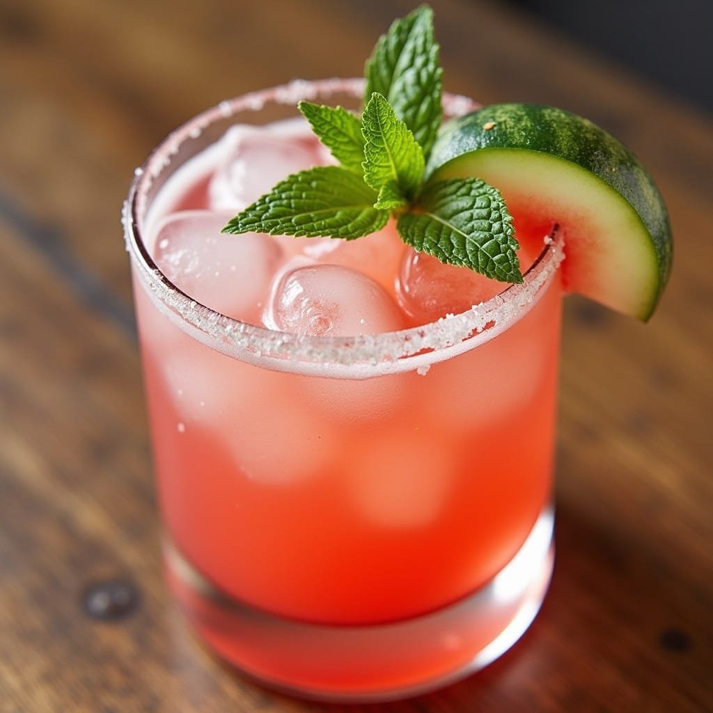 Watermelon Mint Whiskey Smash