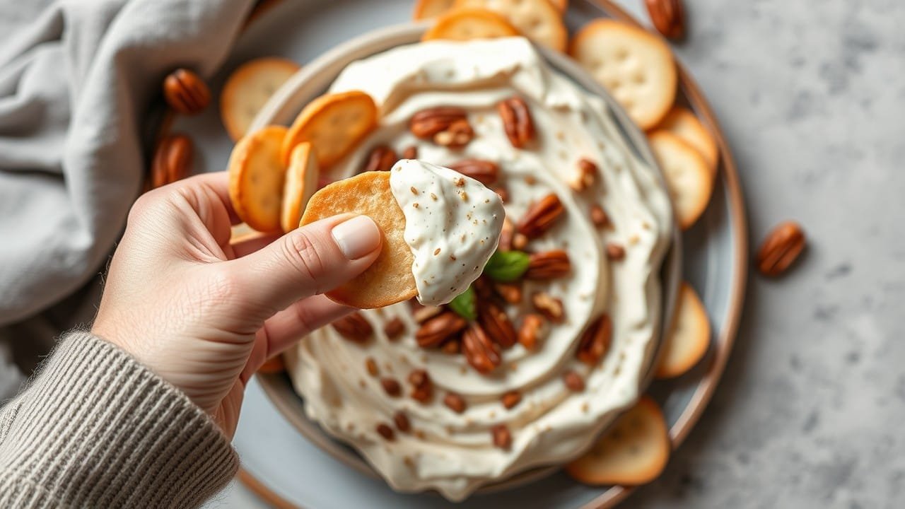 Pecan cream cheese dip