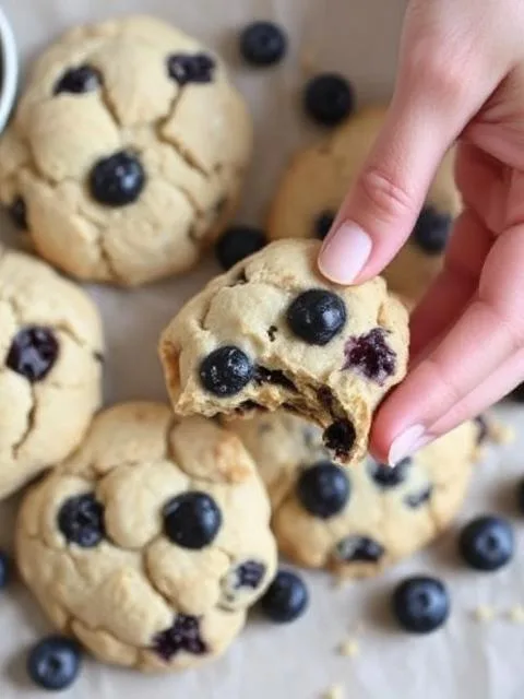 Sourdough discard blueberry cookies