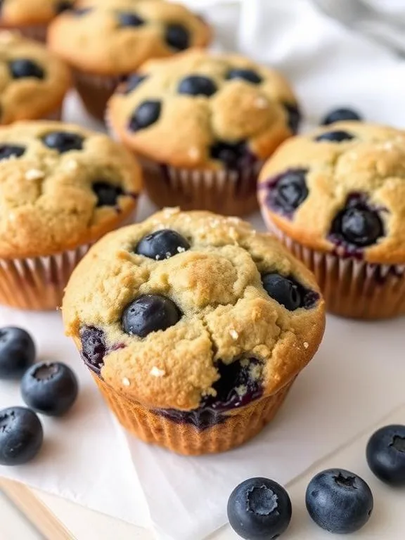 Overnight sourdough blueberry muffins