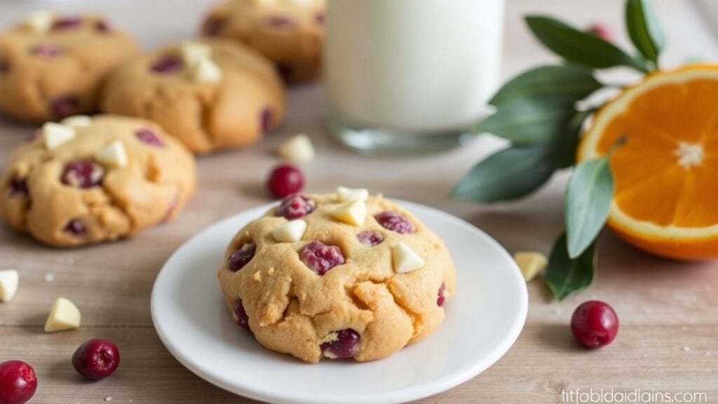 Cranberry orange white chocolate chip cookies