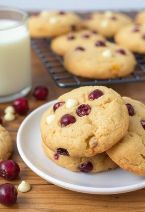 Cranberry orange white chocolate chip cookies