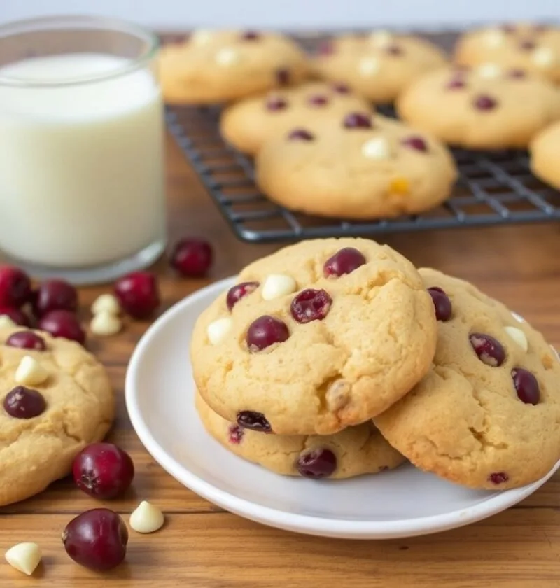 Cranberry orange white chocolate chip cookies