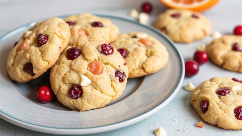 Cranberry orange white chocolate chip cookies