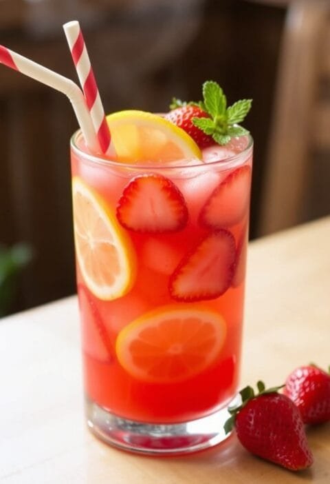 Strawberry lemonade sangria